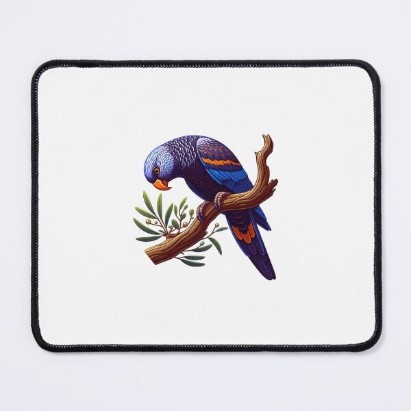 Item preview, Colorful parrot perched on a branch, showcasing vibrant feathers and intricate details. designed and sold by cave-canvas.