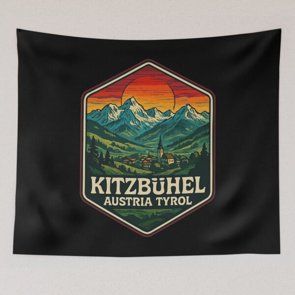 Item preview, Kitzbuhel Austria Tyrol Retro Travel designed and sold by TomFrontierArt.