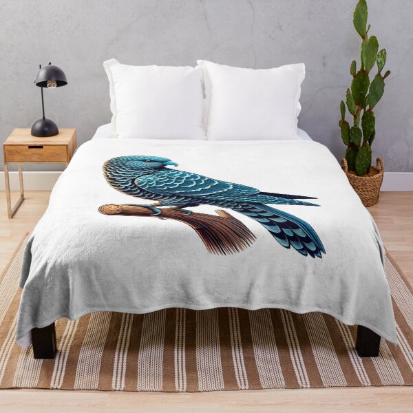 Item preview, A vibrant blue parrot perched gracefully on a branch, showcasing its stunning feather patterns. designed and sold by cave-canvas.