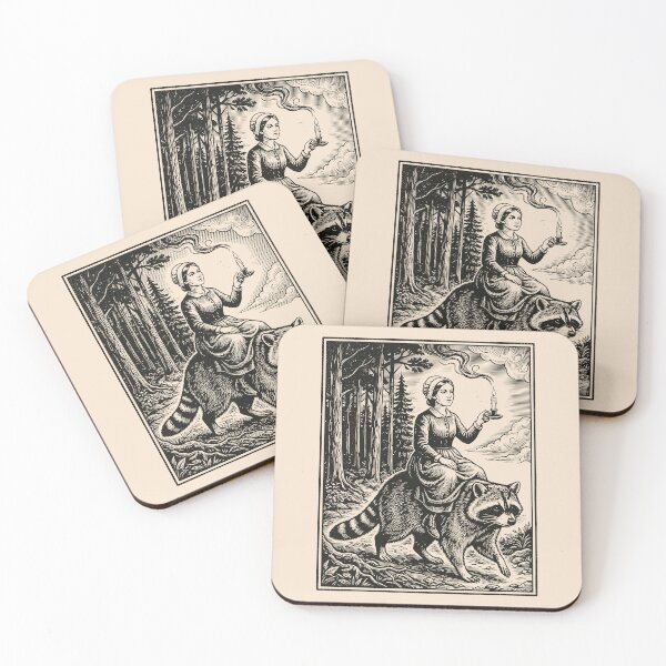 Item preview, Lady Riding a Raccoon Medieval Renaissance Fantasy designed and sold by Y-Vibes.