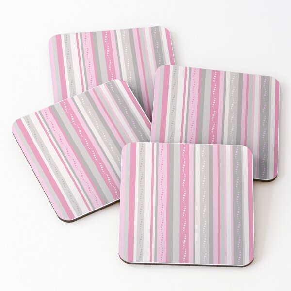 Item preview, Pink and Gray Vertical Stripe Pattern – Modern Minimal Dotted Abstract Design designed and sold by Artsy Corner.