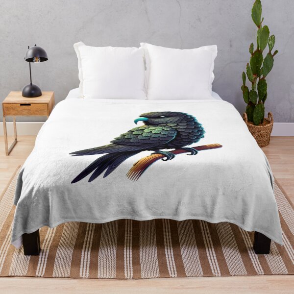 Item preview, Colorful bird perched on a branch, showcasing iridescent feathers and a vibrant personality. designed and sold by cave-canvas.