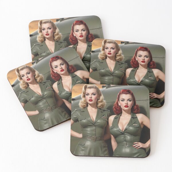 Item preview, Vintage 1940s Two-Cadet Army Pin-Up | WWII Retro Military Art designed and sold by MissSaylor.