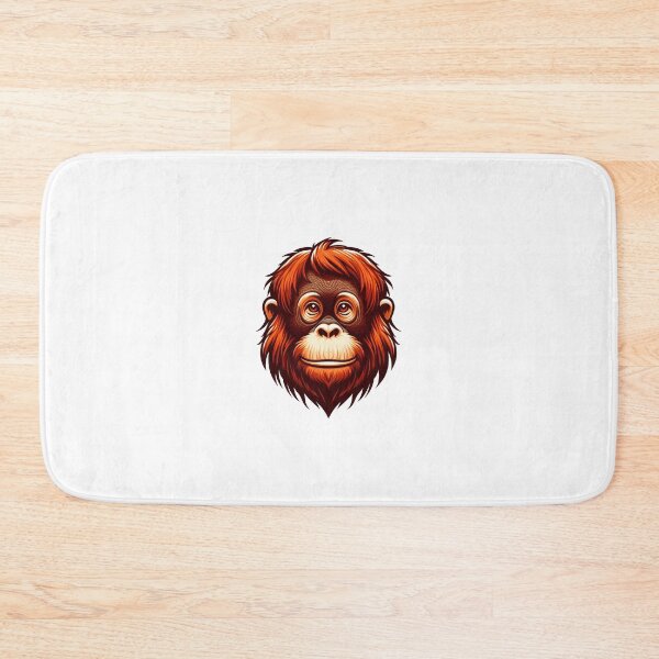Item preview, A colorful and stylized illustration of a monkey with vibrant orange fur and expressive eyes. designed and sold by cave-canvas.