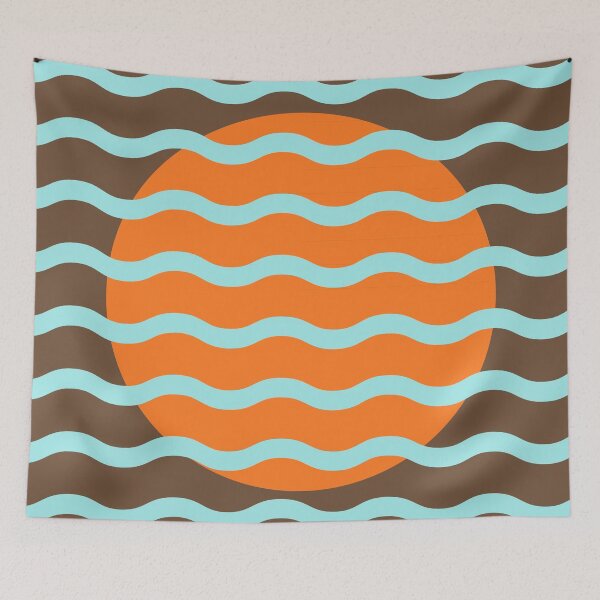 Item preview, Cocoa Sunset Retro Wave Pattern | Mid Century Modern Abstract Design designed and sold by nineFlorals.