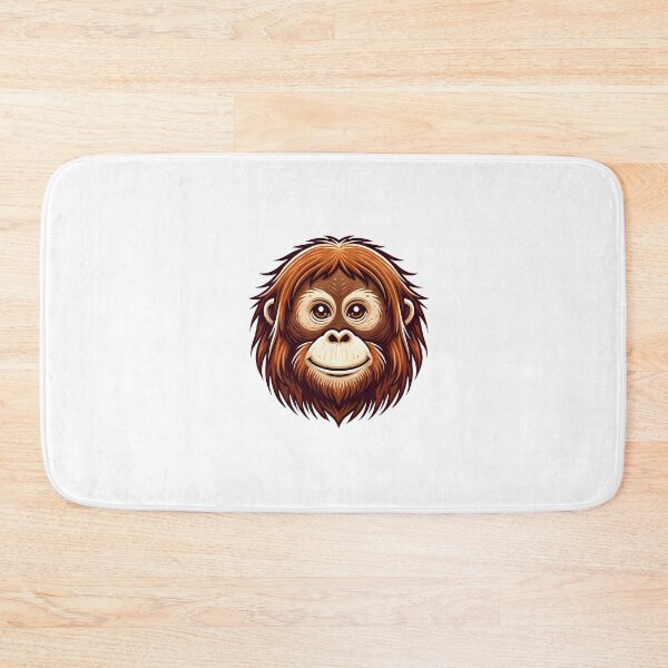 Item preview, Cute cartoon illustration of a friendly orange monkey face with big eyes and a playful expression. designed and sold by cave-canvas.