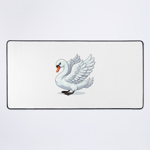 Item preview, A graceful white swan displaying its magnificent wings with a vibrant orange beak. designed and sold by cave-canvas.