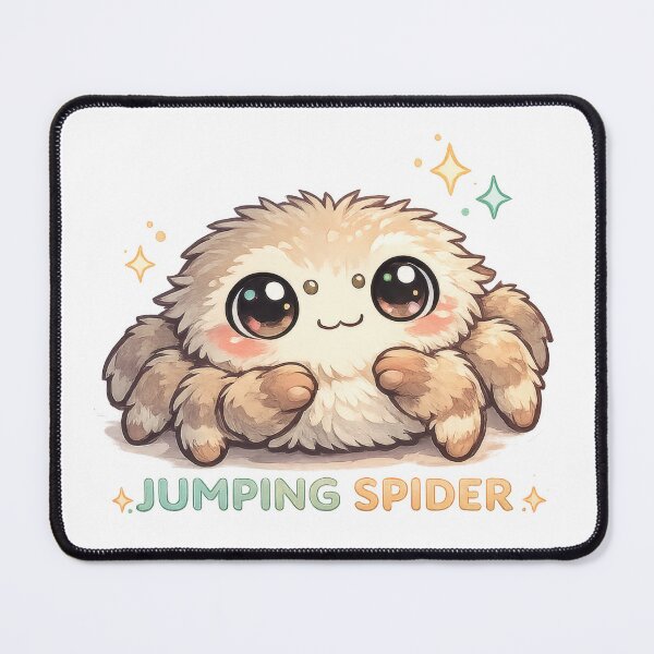 Item preview, Jumping Spider Kawaii Sticker (Cute Fluffy Spider Friend) designed and sold by jgvisualarts.