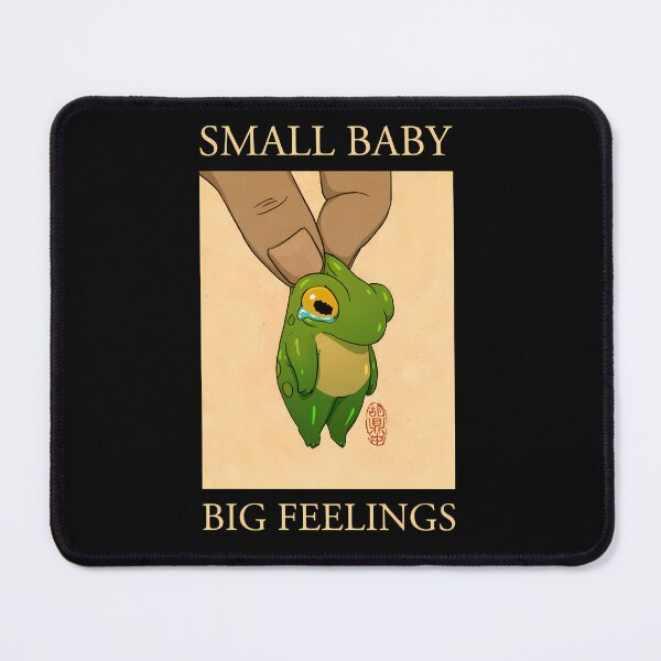 Item preview, small baby big feelings cute frog artwork asian japanese chinese style drawing transparent bg designed and sold by mkr500.
