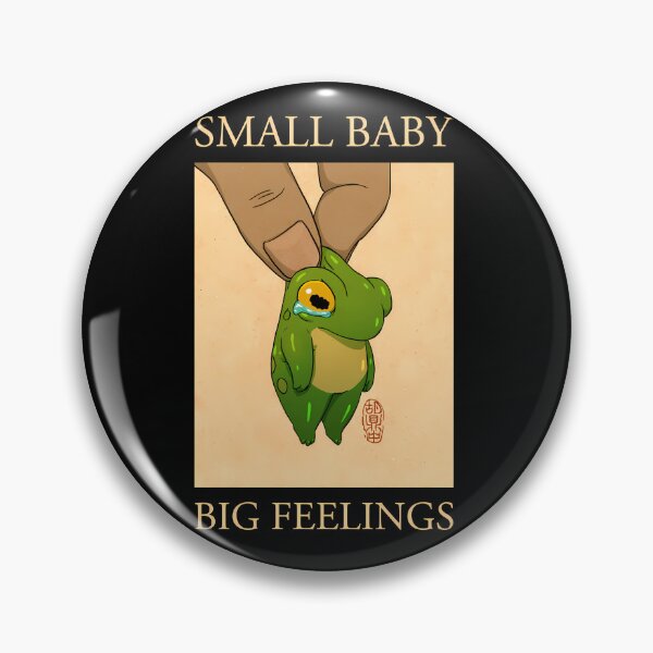 Item preview, small baby big feelings cute frog artwork asian japanese chinese style drawing transparent bg  designed and sold by mkr500.