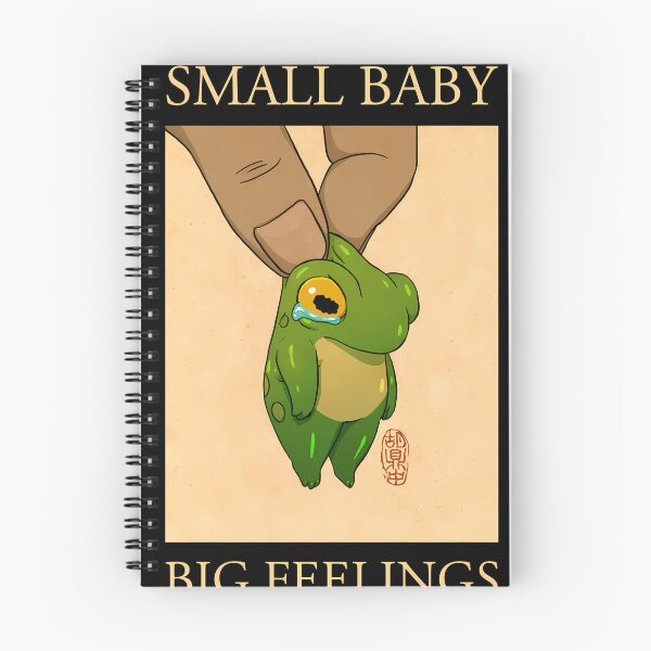 Item preview, small baby big feelings cute frog artwork asian japanese chinese style drawing transparent bg  designed and sold by mkr500.