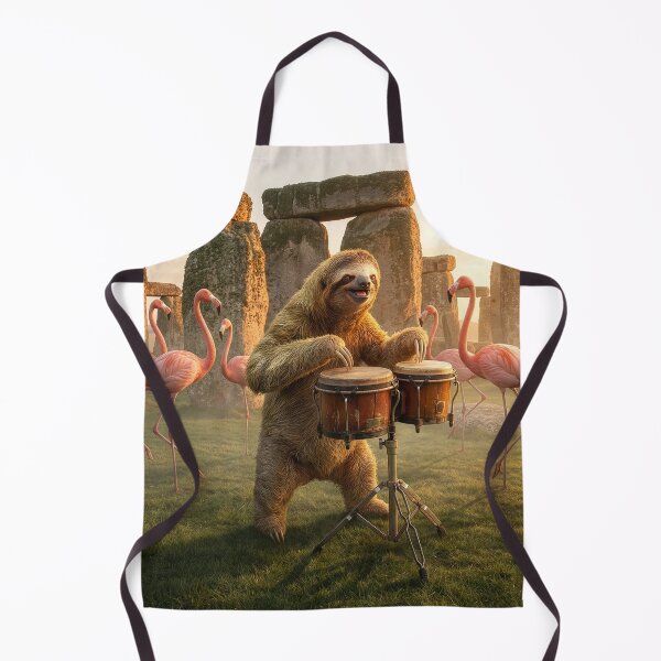 Item preview, Sloth Bongos at Stonehenge While Flamingos Dance designed and sold by Tridentulus.
