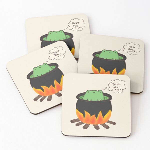 Item preview, This is Fine Frog Meme - Cute Frog Boiling  in Cauldron designed and sold by ShyHomebodyClub.