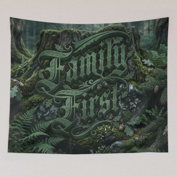 Item preview, Family First Evergreen Bond Tattoo Script designed and sold by MarCinu Art.