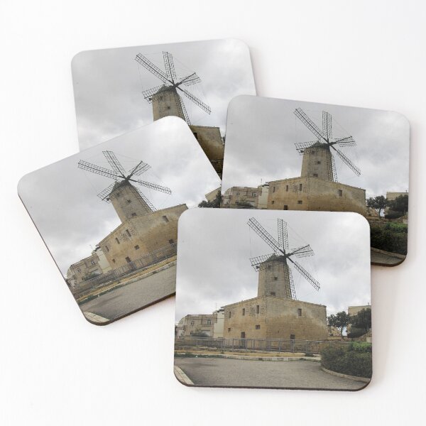 Item preview, Historic Stone Windmill Against Moody Overcast Sky With Old Town Buildings And Path designed and sold by Nmallia.