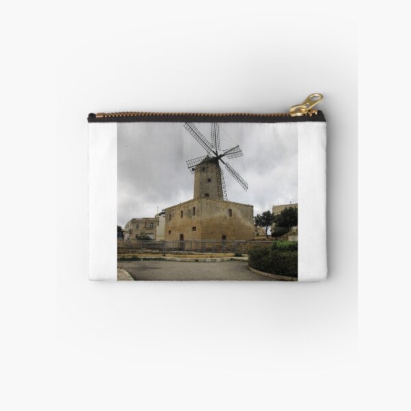 Item preview, Historic Stone Windmill Against Moody Overcast Sky With Old Town Buildings And Path designed and sold by Nmallia.