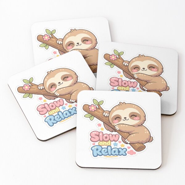 Item preview, Cute Kawaii Sloth Hanging on Tree – Slow and Relax Funny Sloth Sticker | Pastel Cartoon Animal Design designed and sold by ArtWaveStudio8.