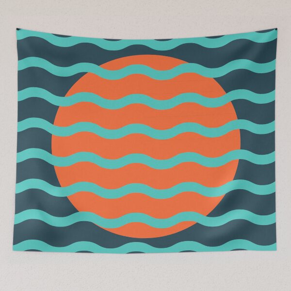 Item preview, Retro Surf Sun Wave Pattern | Mid Century Modern Abstract Design designed and sold by nineFlorals.