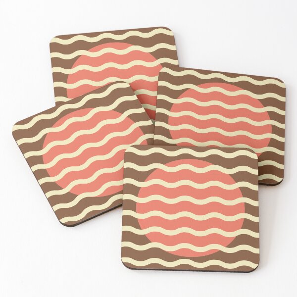 Item preview, Terracotta Retro Sun Wave Pattern | Mid Century Modern Abstract Design designed and sold by nineFlorals.