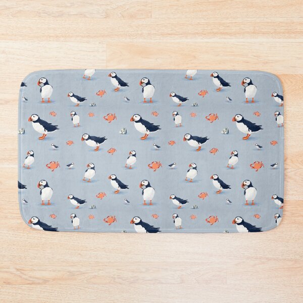 Item preview, Puffin and Crab Coastal Pattern designed and sold by chihuahuashower.