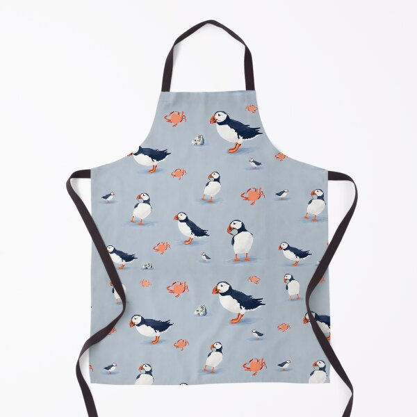 Item preview, Puffin and Crab Coastal Pattern designed and sold by chihuahuashower.