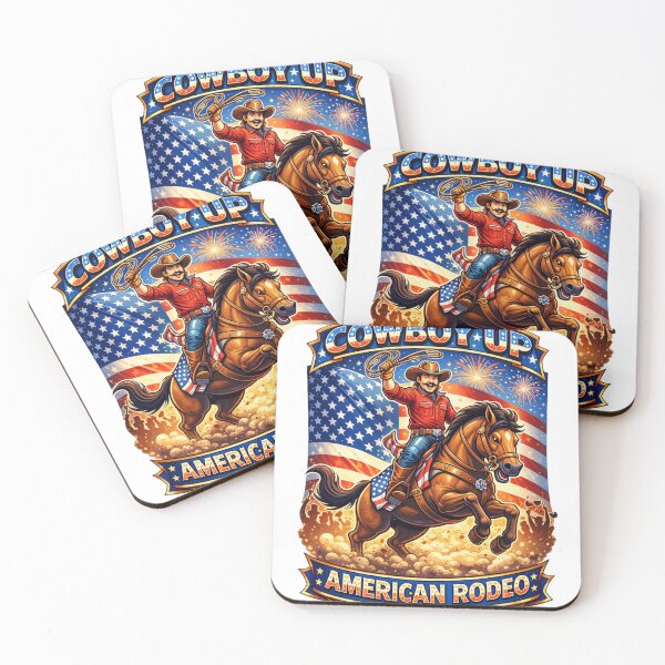Item preview, Rodeo vaquero patriótico – Diseño de rodeo americano Cowboy Up designed and sold by Wear Sculpt.