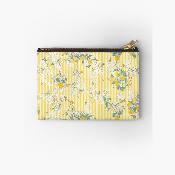 Item preview, Italian style lemon and spring blossoms in yellow stripes designed and sold by Katarina Roccella.
