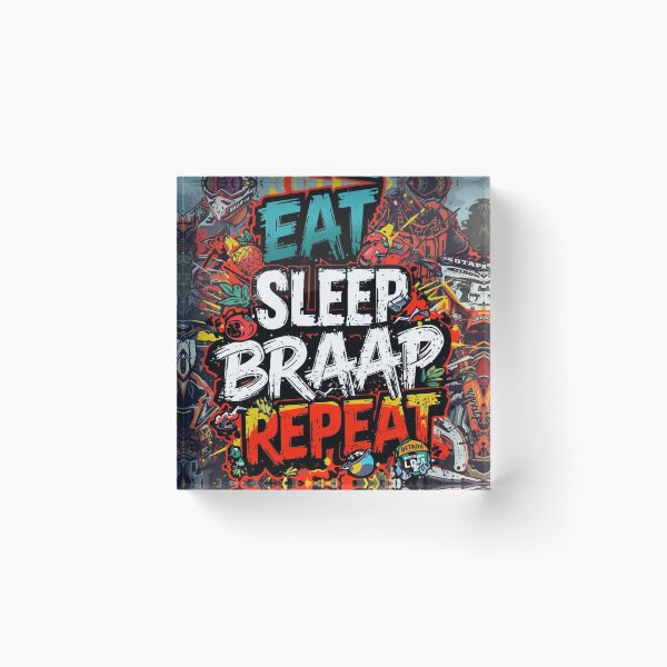 Item preview, Eat Sleep Braap Repeat - Gritty Street Art Motocross designed and sold by KurczakDomowy.