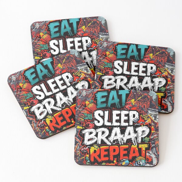 Item preview, Eat Sleep Braap Repeat - Gritty Street Art Motocross designed and sold by KurczakDomowy.