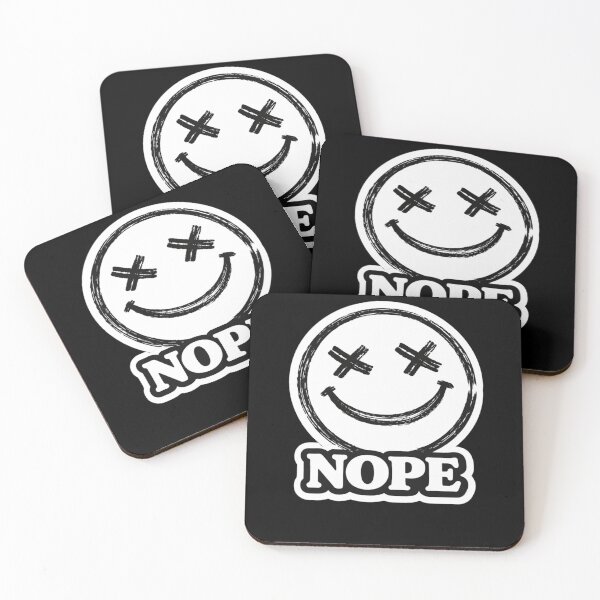 Item preview, Nope Smiley – Minimal Sarcastic Meme Sticker designed and sold by VibeOffline Studio.
