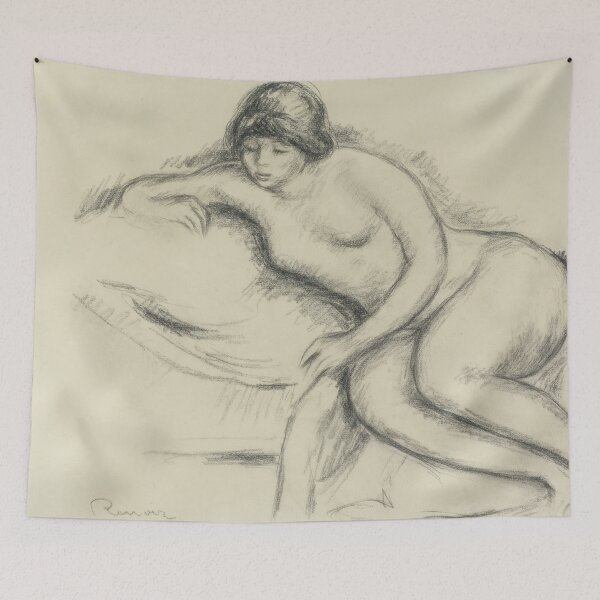 Item preview, Femme Nue Sur Le Canape De Nice by Pierre-Auguste Renoir: Nude Art Print designed and sold by artofuniverse.
