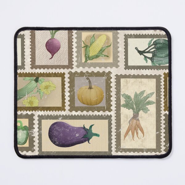 Item preview, Vintage Vegetable Garden Postage Stamp Pattern designed and sold by Seamlessly Buffalo.