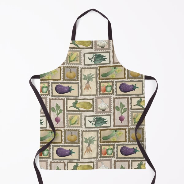 Item preview, Vintage Vegetable Garden Postage Stamp Pattern designed and sold by Seamlessly Buffalo.