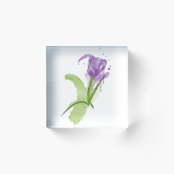 Item preview, Watercolour Crocus spring flower art designed and sold by Moana Matron Designs.