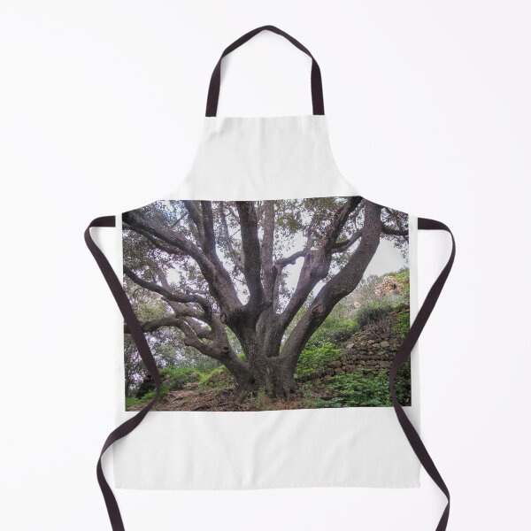 Item preview, Majestic Ancient Oak Tree With Spreading Branches in Lush Green Woodland Near Stone Wall designed and sold by Nmallia.