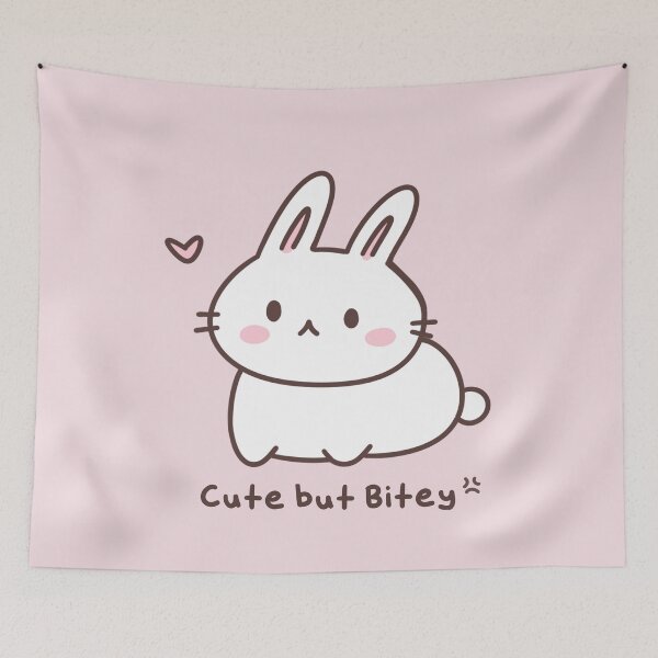 Item preview, Cute But Bitey Bunny - Silly Chaotic Rabbit designed and sold by ShyHomebodyClub.