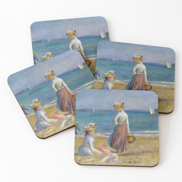 Item preview, Figures on the Beach by Pierre-Auguste Renoir: Elegant Impressionist Coastal Poster designed and sold by artofuniverse.