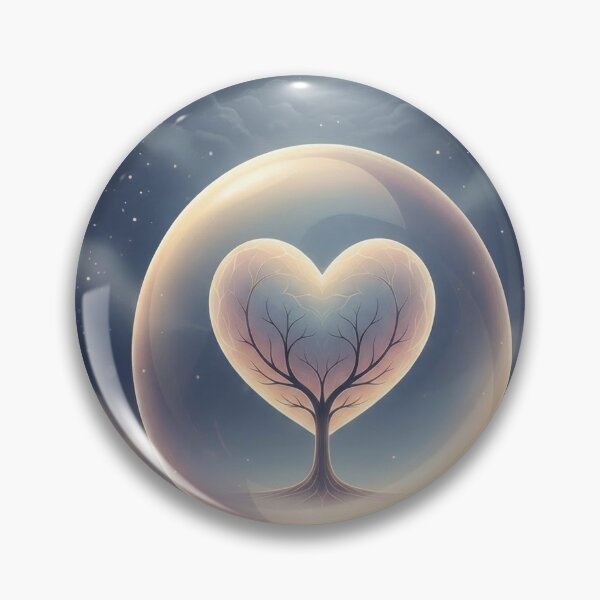 Artikelvorschau, Heart Tree in the Cosmic Sphere – Surreal Nature Art of Light and Connection entworfen und verkauft von Herzbaumatelier.