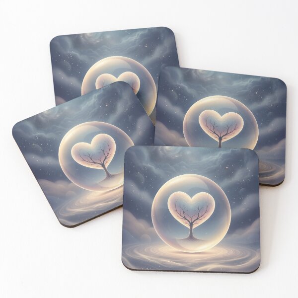 Item preview, Heart Tree in the Cosmic Sphere – Surreal Nature Art of Light and Connection designed and sold by Herzbaumatelier.