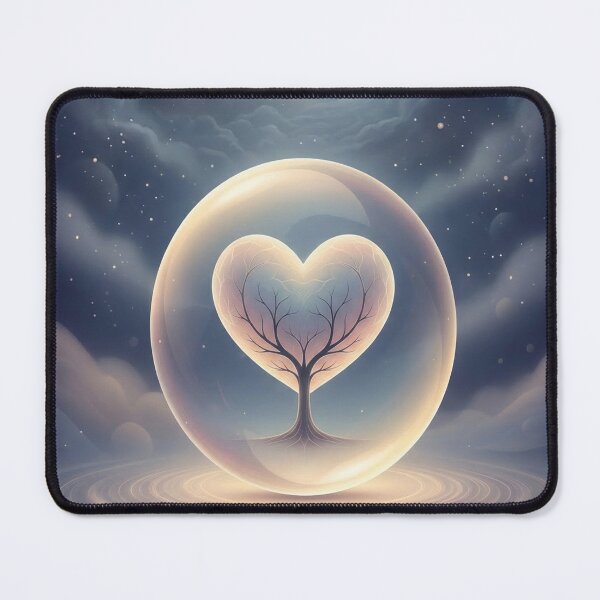 Item preview, Heart Tree in the Cosmic Sphere – Surreal Nature Art of Light and Connection designed and sold by Herzbaumatelier.