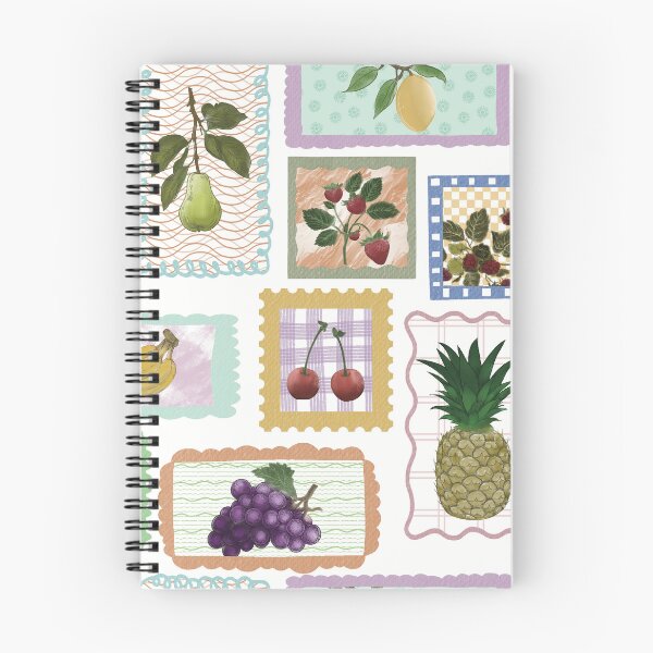 Item preview, Colorful Vintage Fruit Stamp Seamless Pattern designed and sold by Seamlessly Buffalo.
