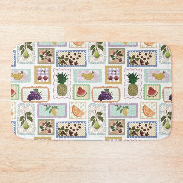 Item preview, Colorful Vintage Fruit Stamp Seamless Pattern designed and sold by Seamlessly Buffalo.