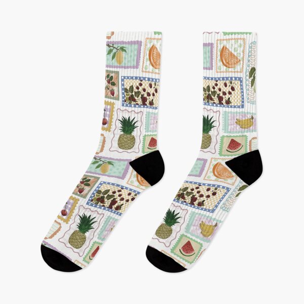 Item preview, Colorful Vintage Fruit Stamp Seamless Pattern designed and sold by Seamlessly Buffalo.