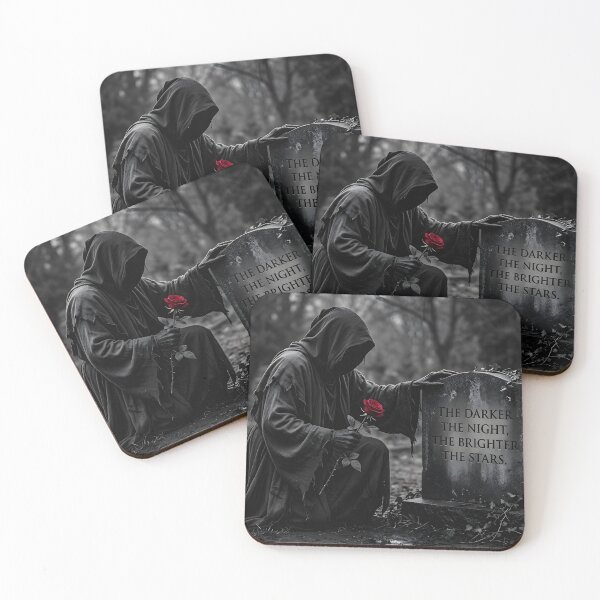 Item preview, Black‑and‑grey reaper mourning, rose glowing with meaning designed and sold by Bitzaschnitz.