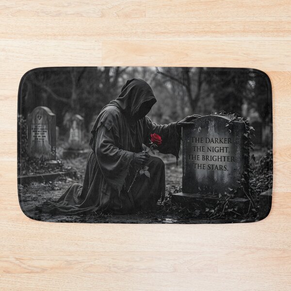 Item preview, Black‑and‑grey reaper mourning, rose glowing with meaning designed and sold by Bitzaschnitz.