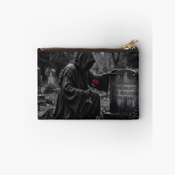Item preview, Black‑and‑grey reaper mourning, rose glowing with meaning designed and sold by Bitzaschnitz.