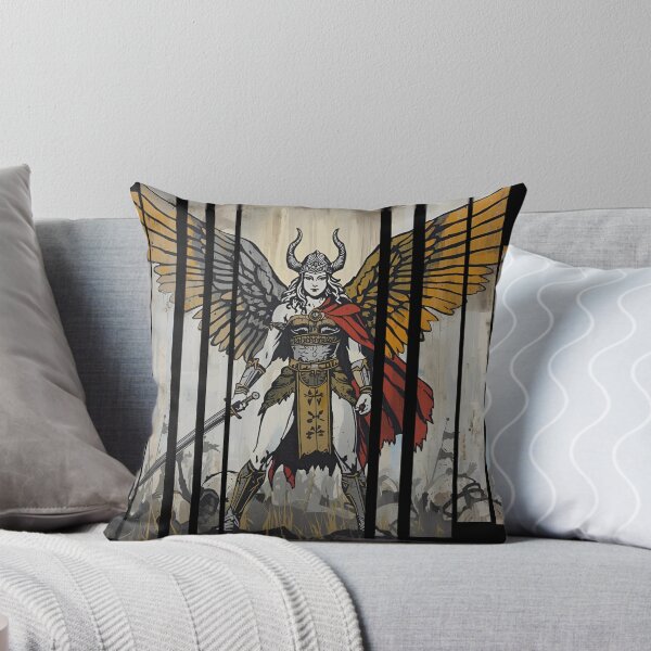 Item preview, Valkyrie warrior with wings and sword in hand text Chooser of the Slain A heroic female warrior 4 designed and sold by Neon G.