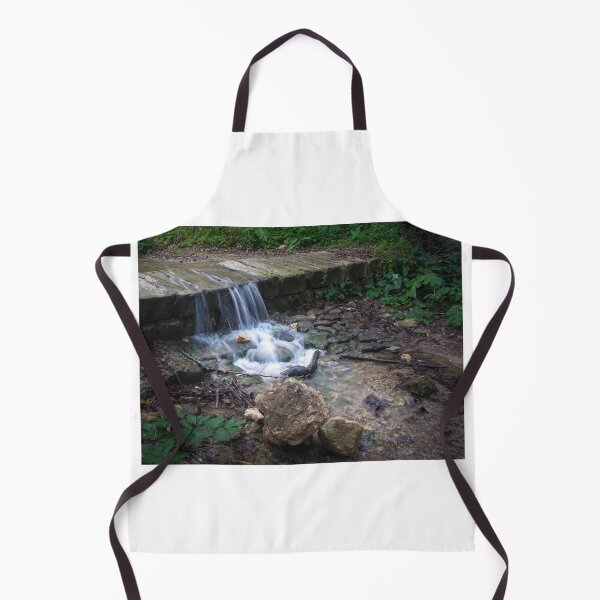 Item preview, Small Woodland Waterfall Cascading Over Stone Ledge With Flowing Stream and Mossy Rocks designed and sold by Nmallia.