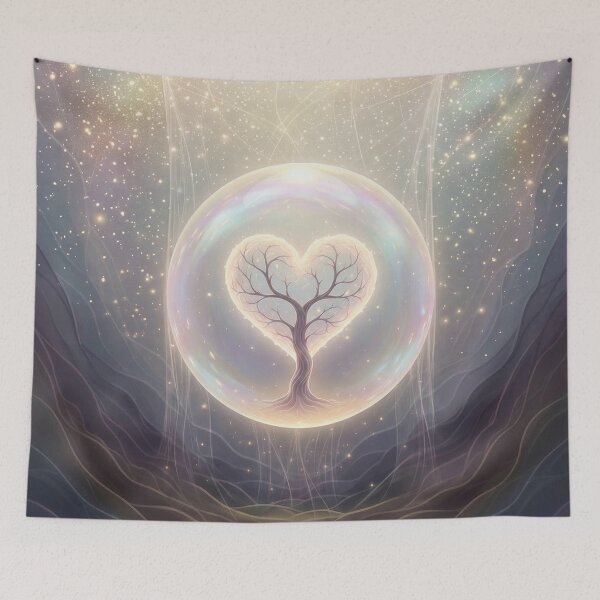 Item preview, Heart Tree in the Celestial Sphere – Surreal Nature Art of Light and Protection designed and sold by Herzbaumatelier.