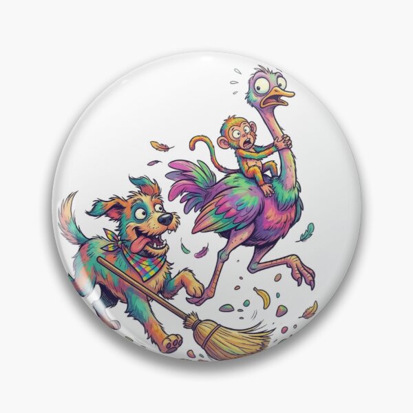 Item preview, A dog, an ostrich, and a monkey. designed and sold by PP&RAINBOW SHOP.